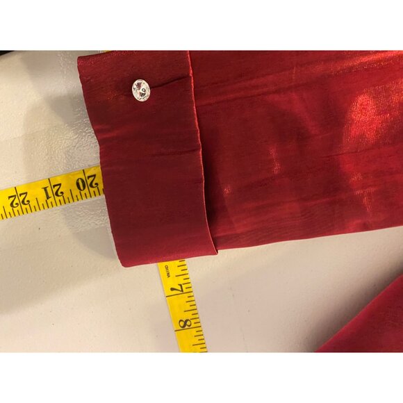 Red Satin Blazer & Tank Set Dressbarn Collection Size 10 - Picture 13 of 15